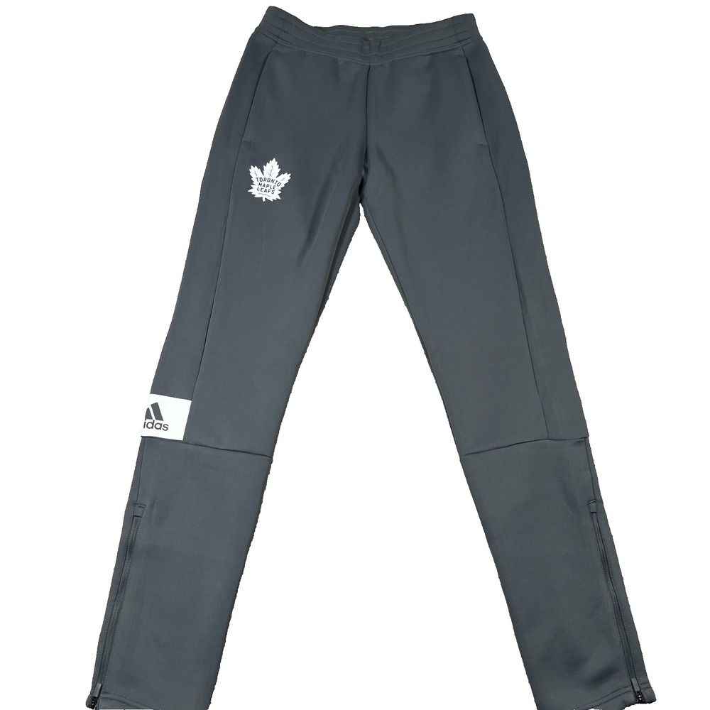 Adidas Womens Small Gray Pull On Toronto Maple Leafs NHL Game Track Pants NWT